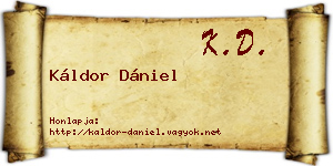 Káldor Dániel névjegykártya
